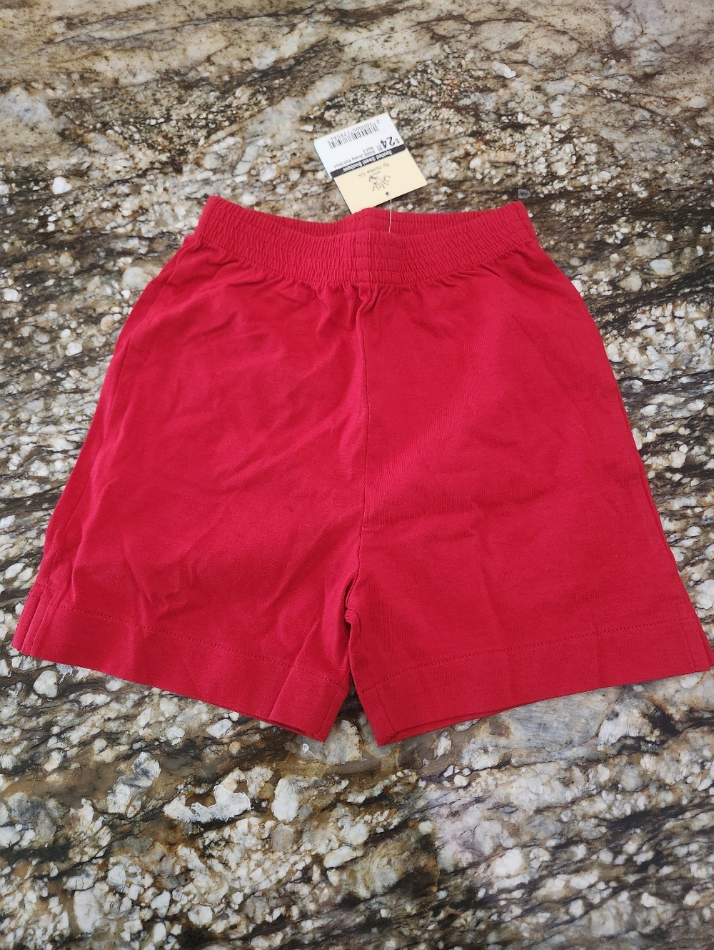 Kids Red Cotton Pull-On Shorts